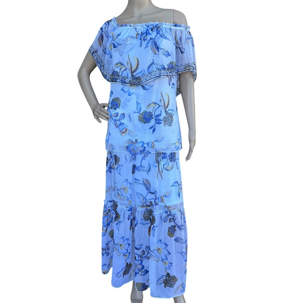 WHBM Floral 2 Pc Off Shoulder Maxi Skirt Set M - Picture 13 of 16